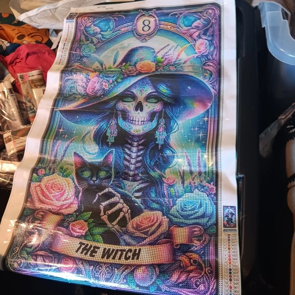 Tarot Card Witch and Cat Diamond Art Painting 40x70